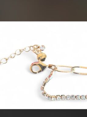 Gold-Tone Crystal Tennis Bracelet with Extender